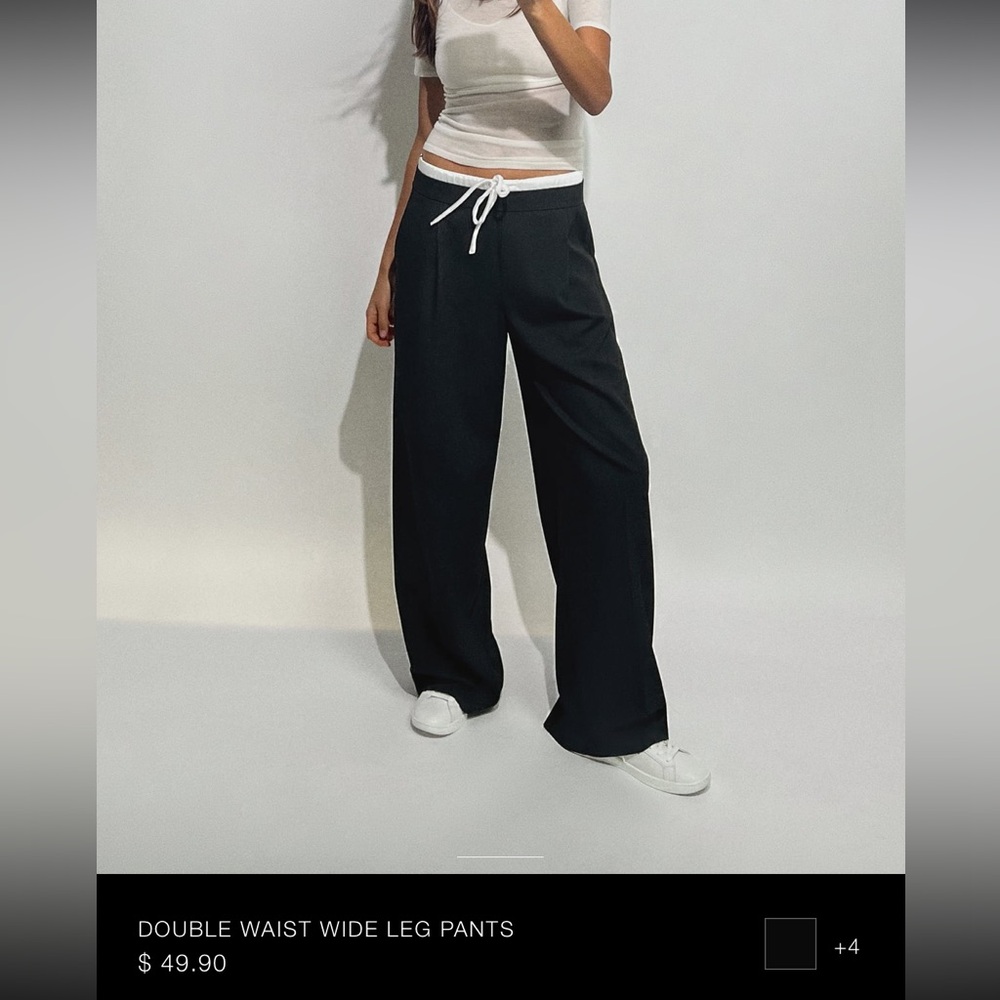 NEVER WORN Double waist wide leg pants